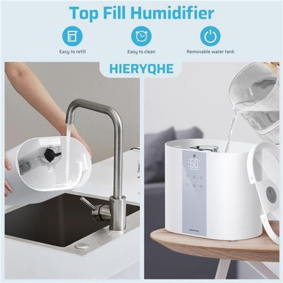5.5L Top Fill Humidifier Large Room, 3 Modes Cool Mist with Oil Diffuser - Picture 7 of 8